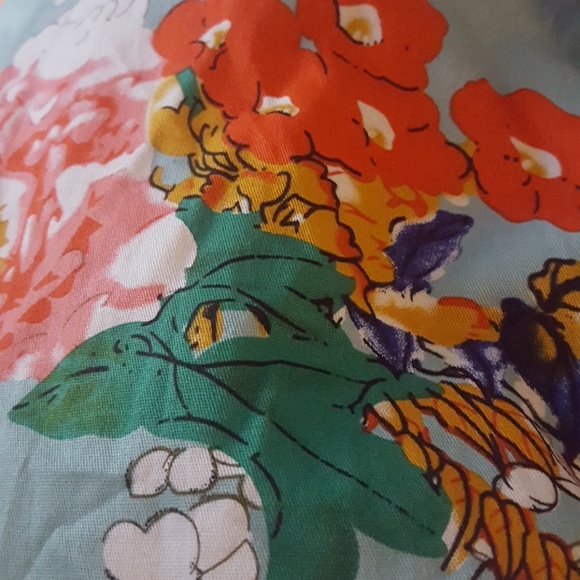 Yeslife💙Black&Light Blue Floral Long Sleeve Dress - Picture 4 of 7